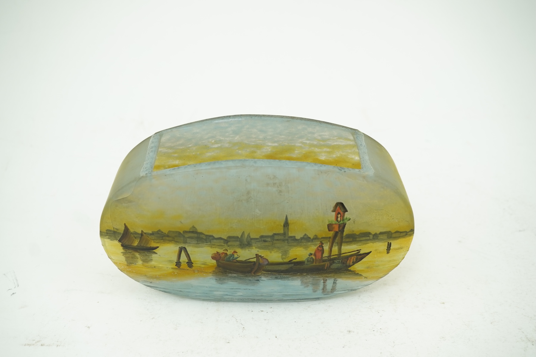 Daum Frères, Nancy: A ‘Venetian Lagoon’ cameo glass pillow-shaped vase